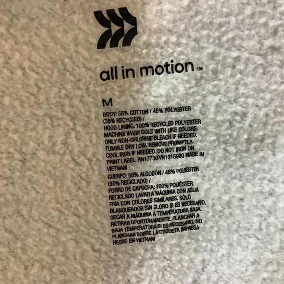 All in Motion Hoodie Full Zipper Gray Camo Color  Medium Unisex - Picture 6 of 6